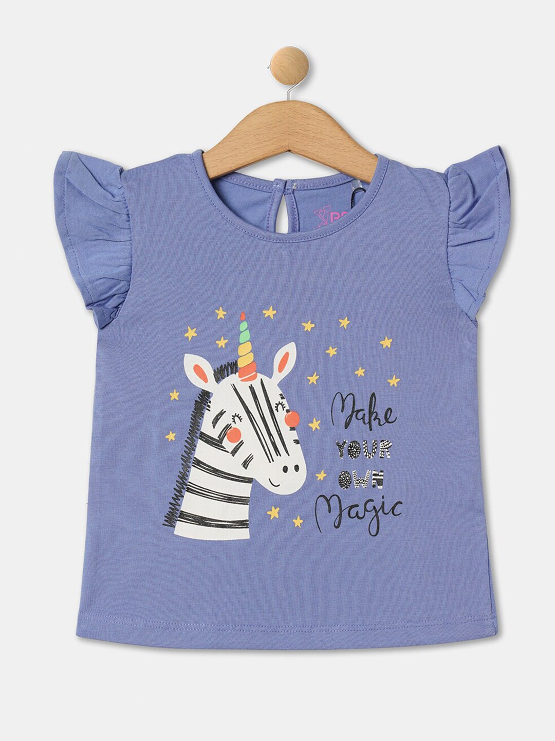 R&B Infants Girls Graphic Printed Cotton Top Price in India