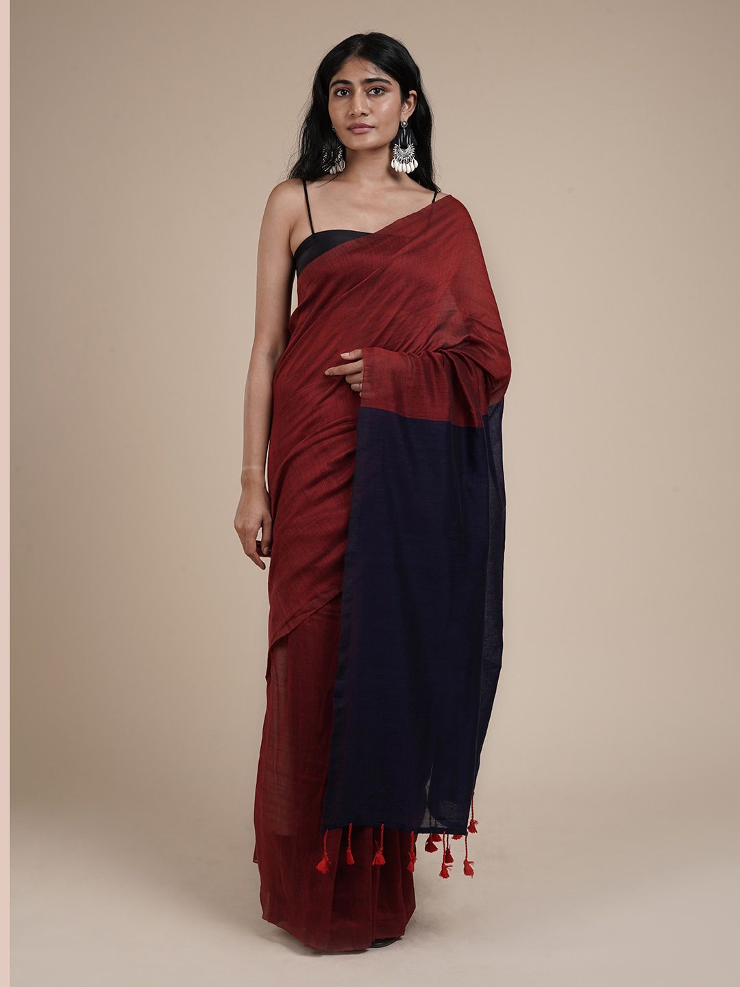 TEEJH Colourblocked Pure Cotton Saree