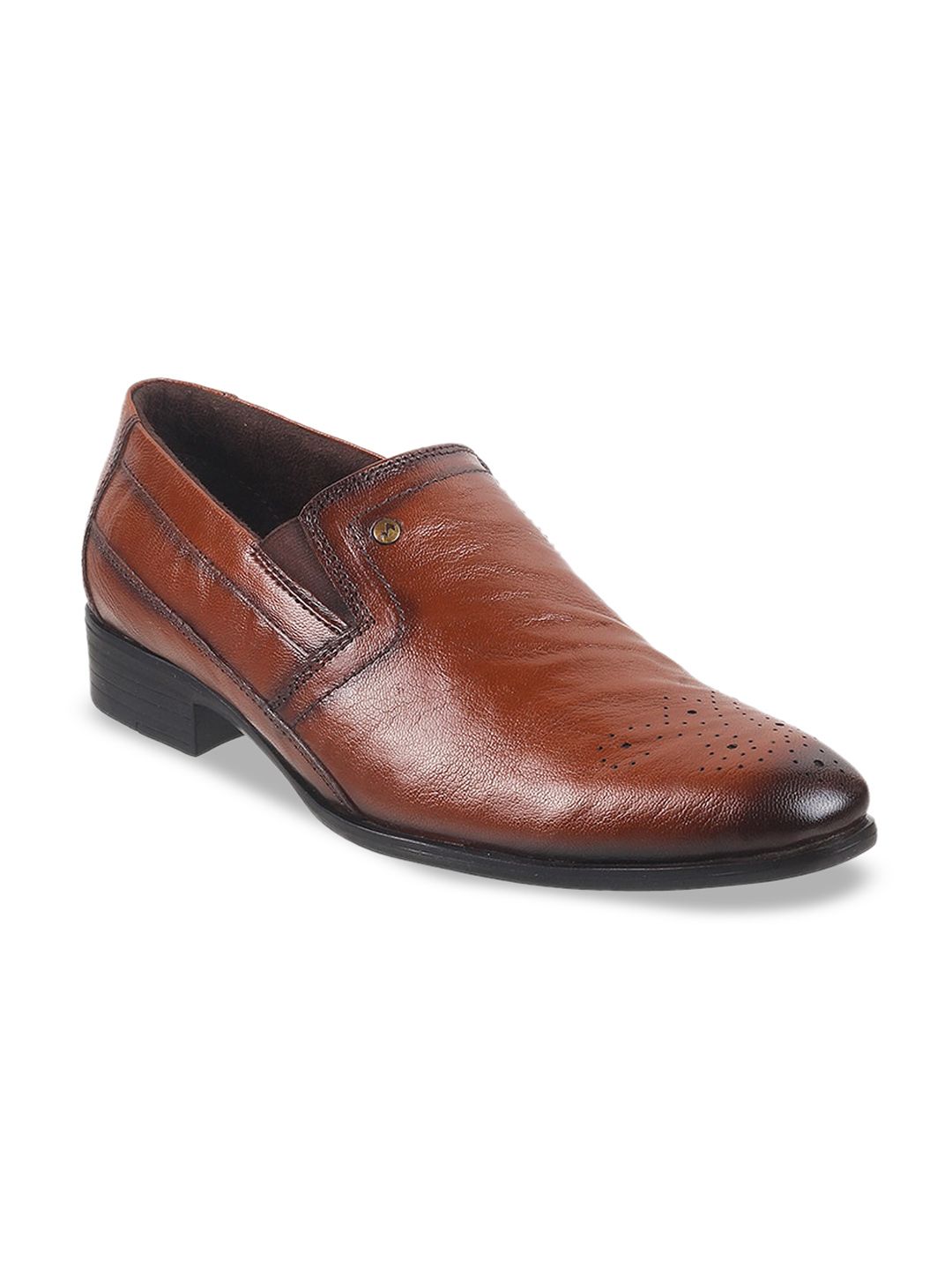 Metro Men Textured Leather Formal Slip On shoes