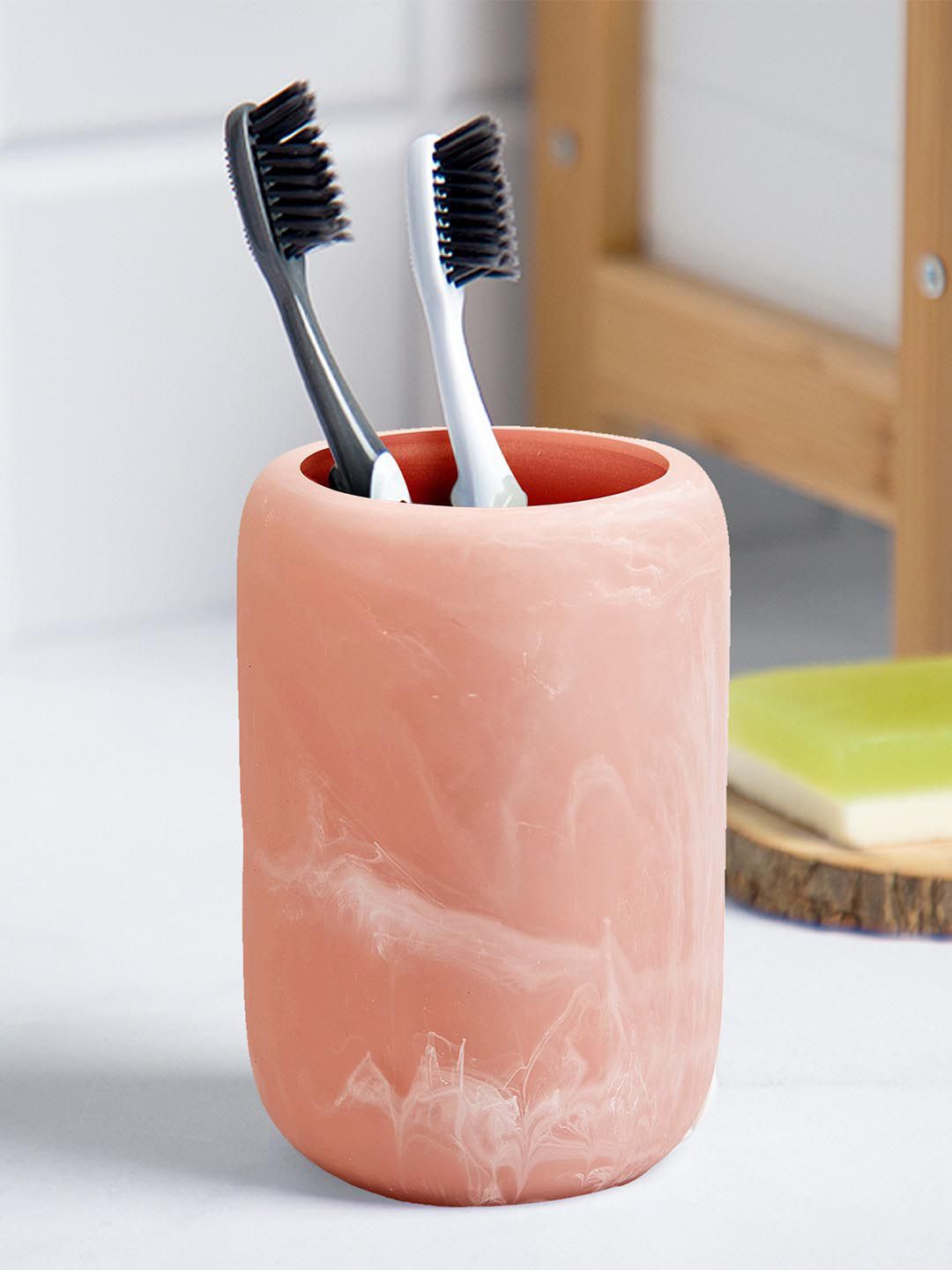 Anko Pink Abstract Printed Classic Toothbrush Holder