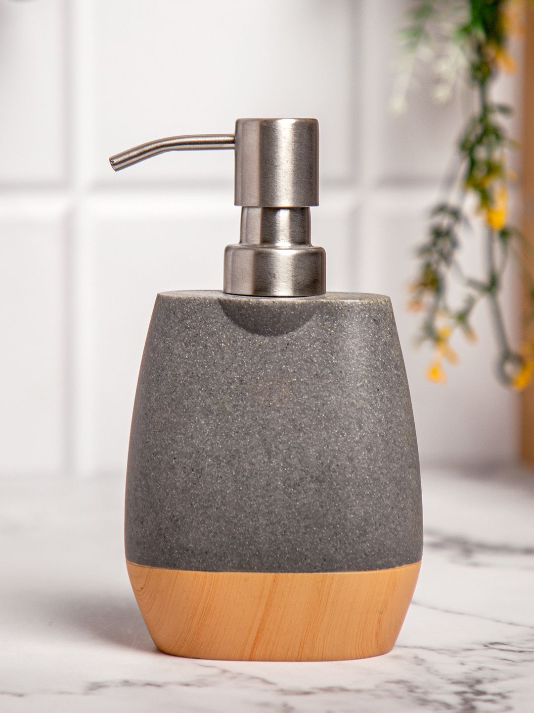 Anko Grey & Orange Textured Soap Dispenser