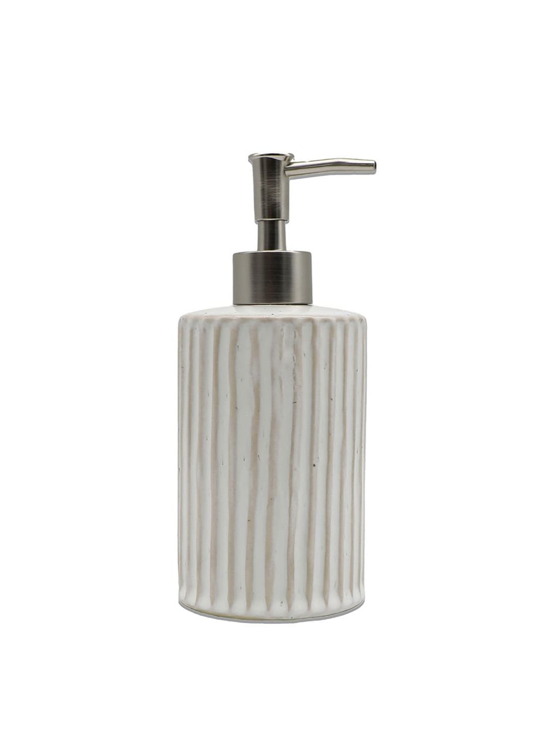Anko White Textured Ceramic Soap Dispenser