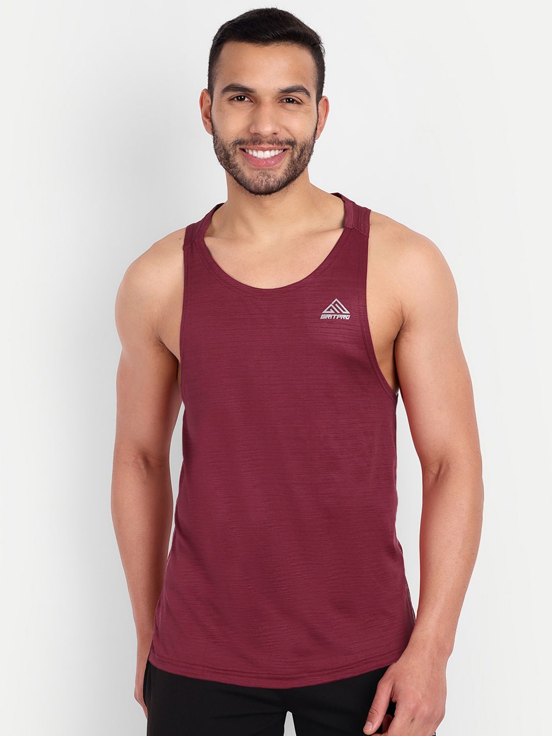 GRITPRO Men Slim Fit Round Neck Sleeveless Training T-shirt