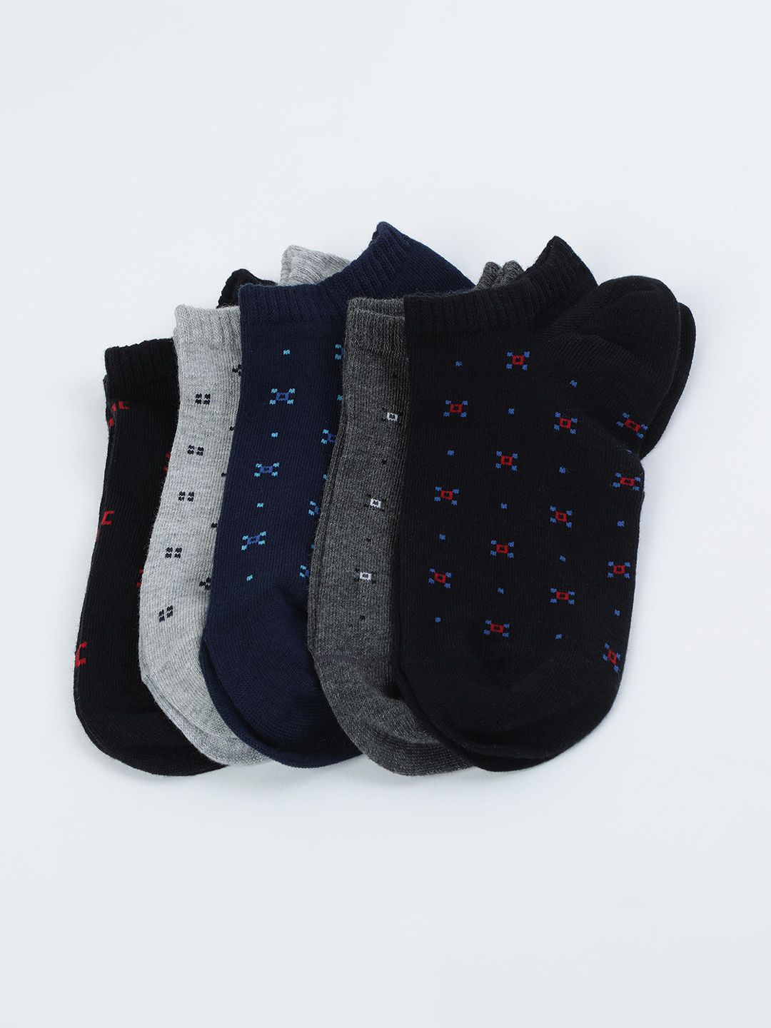 max Men Pack Of 5 Patterned Ankle-Length Socks