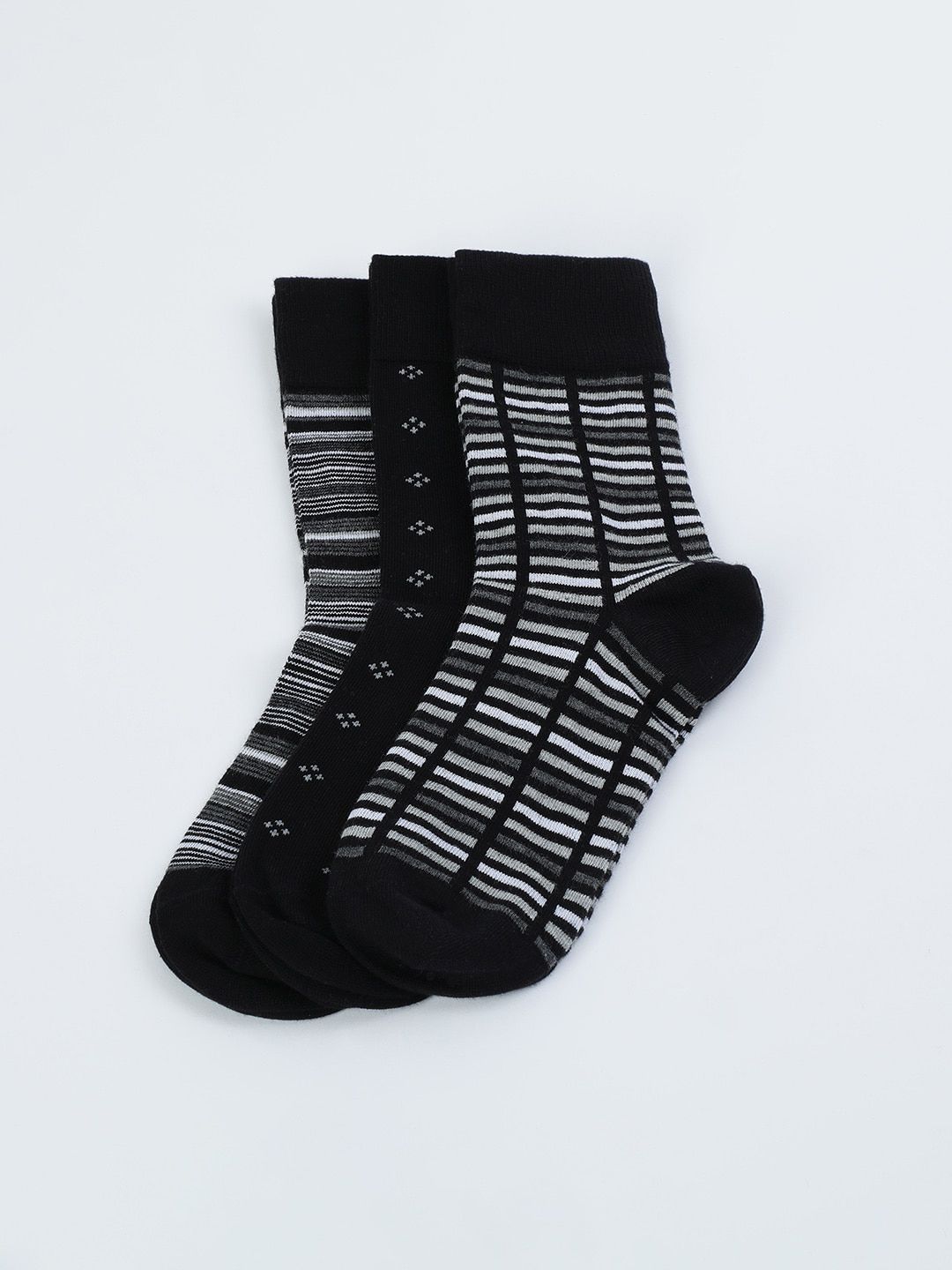 max Men Pack Of 3 Patterned Above Ankle Socks