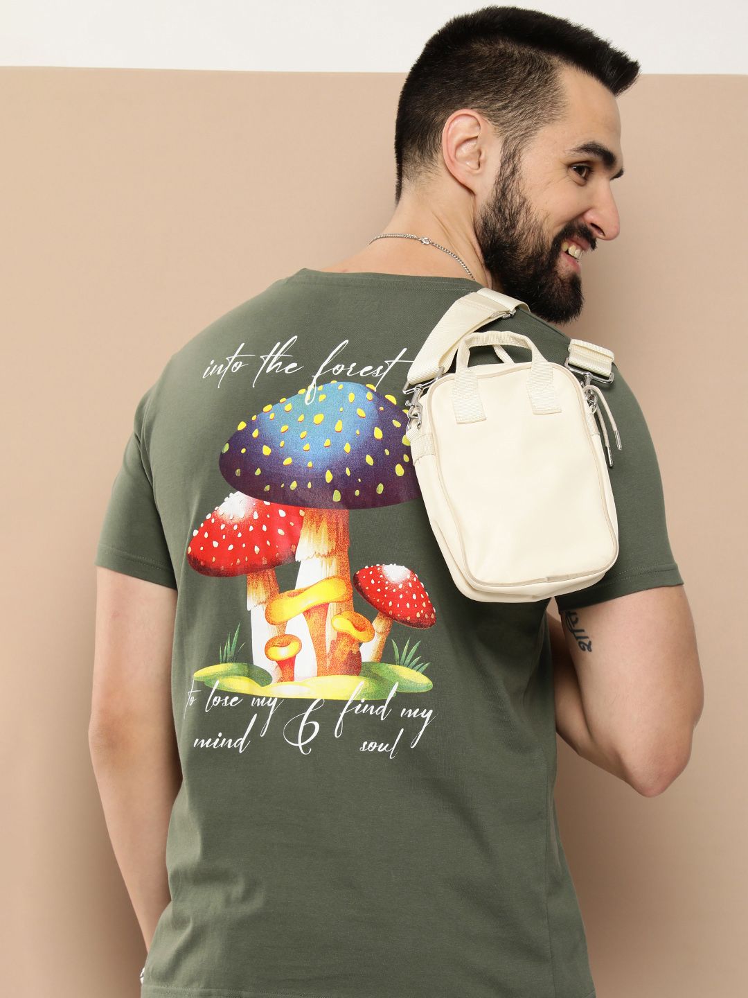 HERE&NOW Men Printed Pure Cotton T-shirt