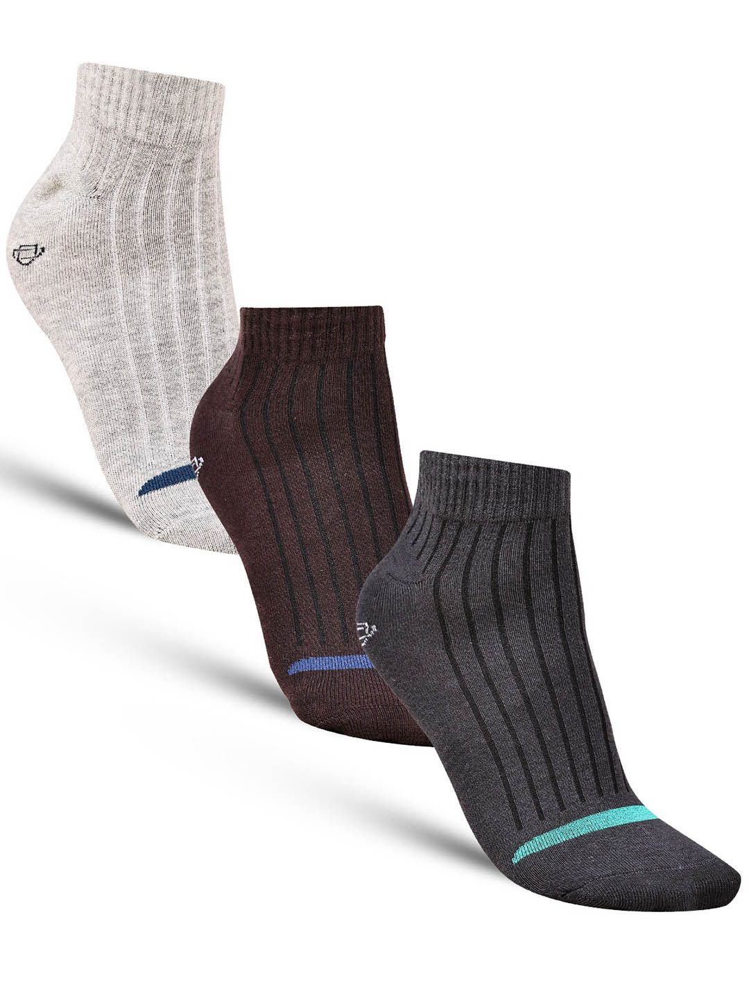 Dollar Socks Men Pack Of 3 Patterned Cotton Ankle-length Cotton Socks