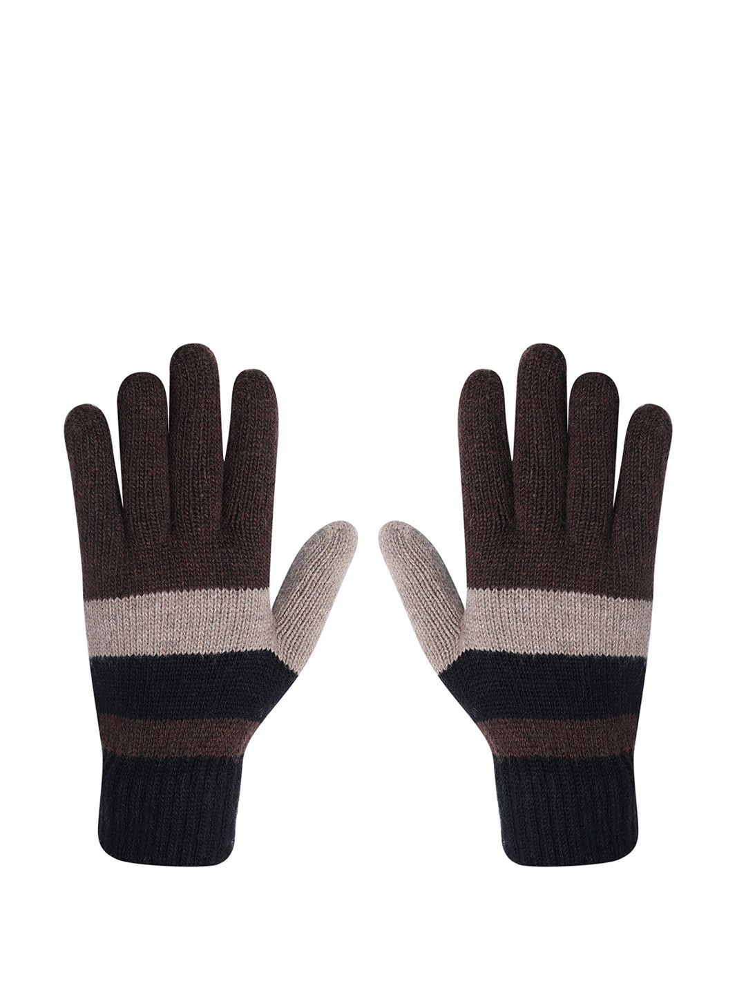 LOOM LEGACY Men Colourblocked Winter Acrylic Hand Gloves