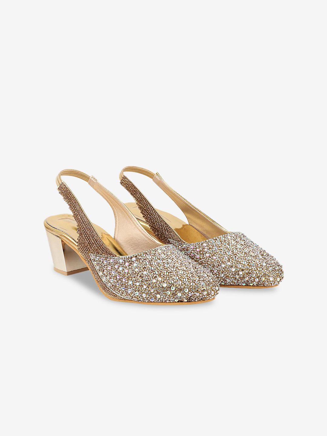 AXIUM Embellished Party Block Mules With Backstrap