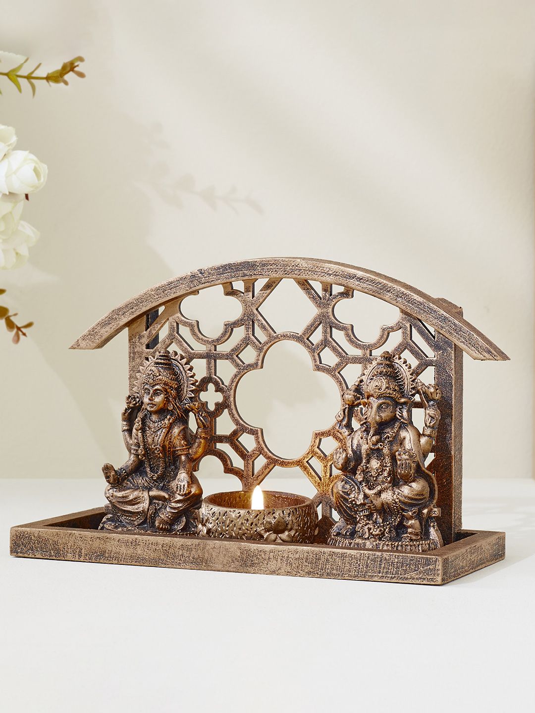 Home Centre Home Centre Bronze-Toned Lakshmi Ganesha Showpiece