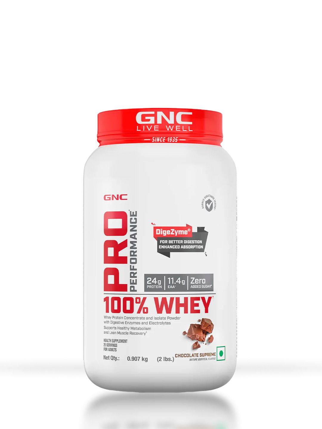 GNC GNC Pro Performance Chocolate Supreme 100% Whey Protein Powder For Metabolism - 0.907 kg