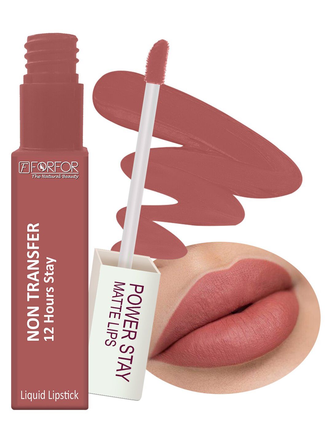 FORFOR Powerstay Non-Transfer Waterproof Liquid Matte Lipstick 5ml - Sandy Nude 21