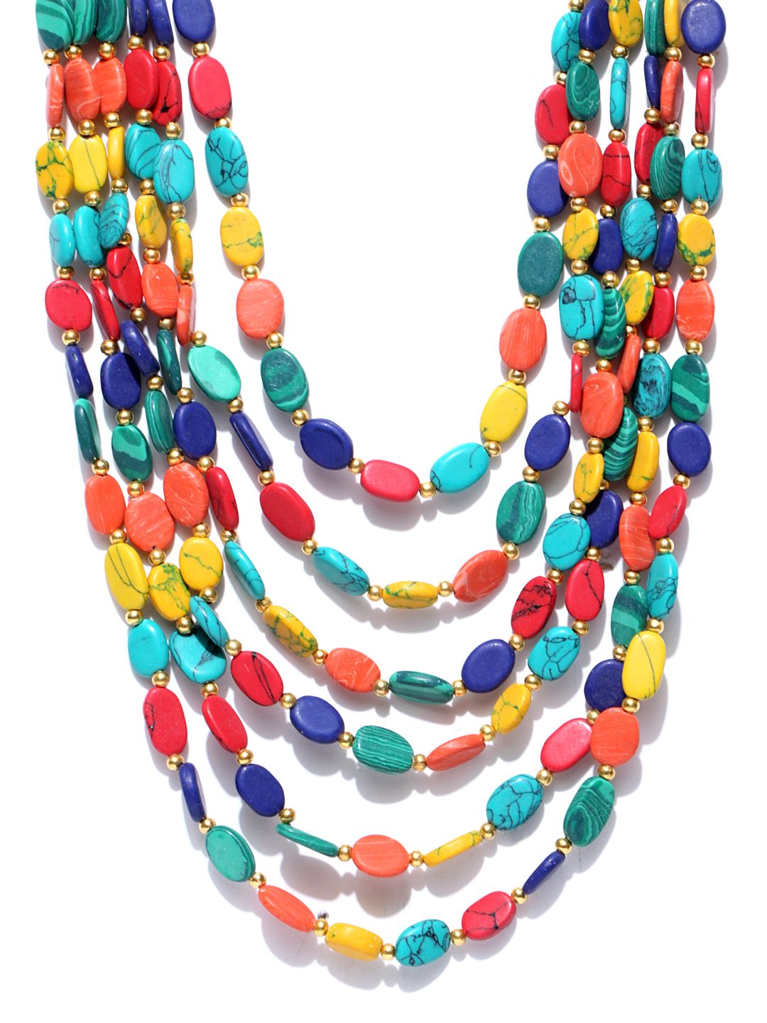 Infuzze Multicoloured Beaded Layered Necklace Price in India