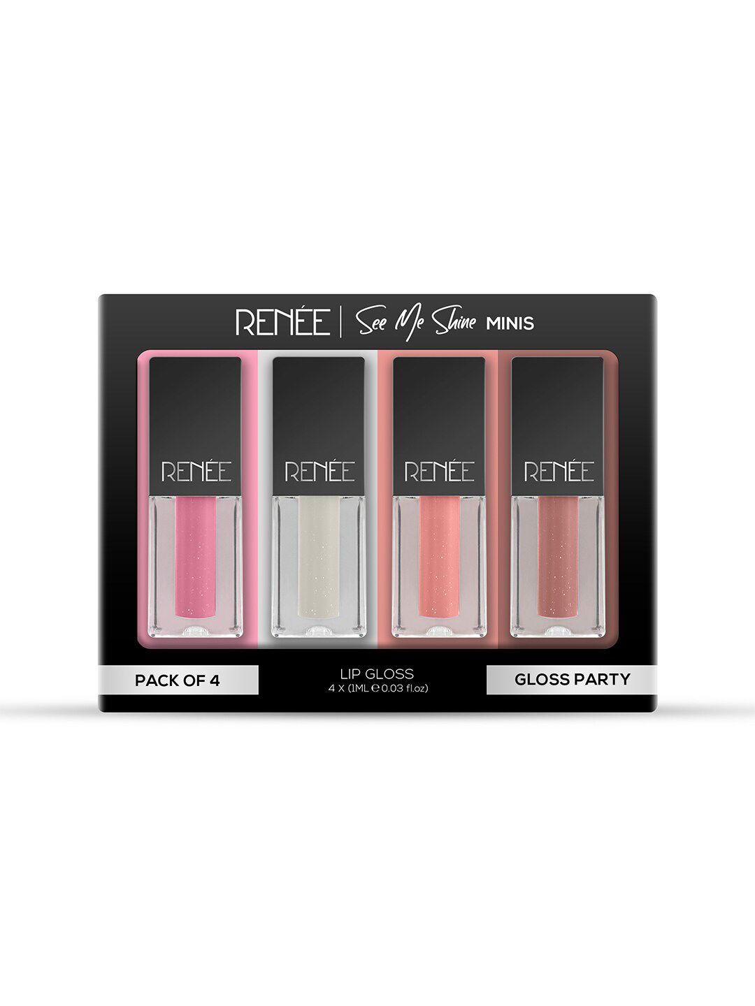 Renee Set Of 4 See Me Shine Minis Lip Gloss 1ml Each - Gloss Party