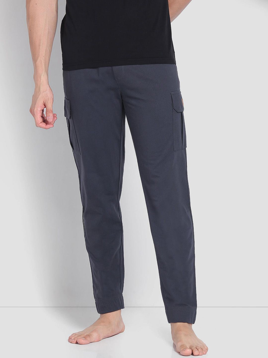 U.S. Polo Assn. Men Mid-Rise Lightweight Utility Cotton Lounge Cargo Joggers