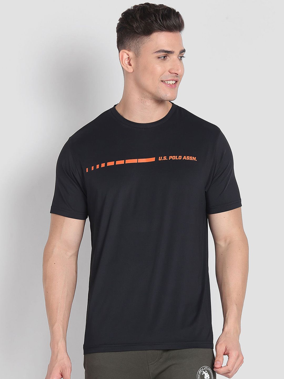 U.S. Polo Assn. Brand Logo Printed Round Neck Lounge T-shirts