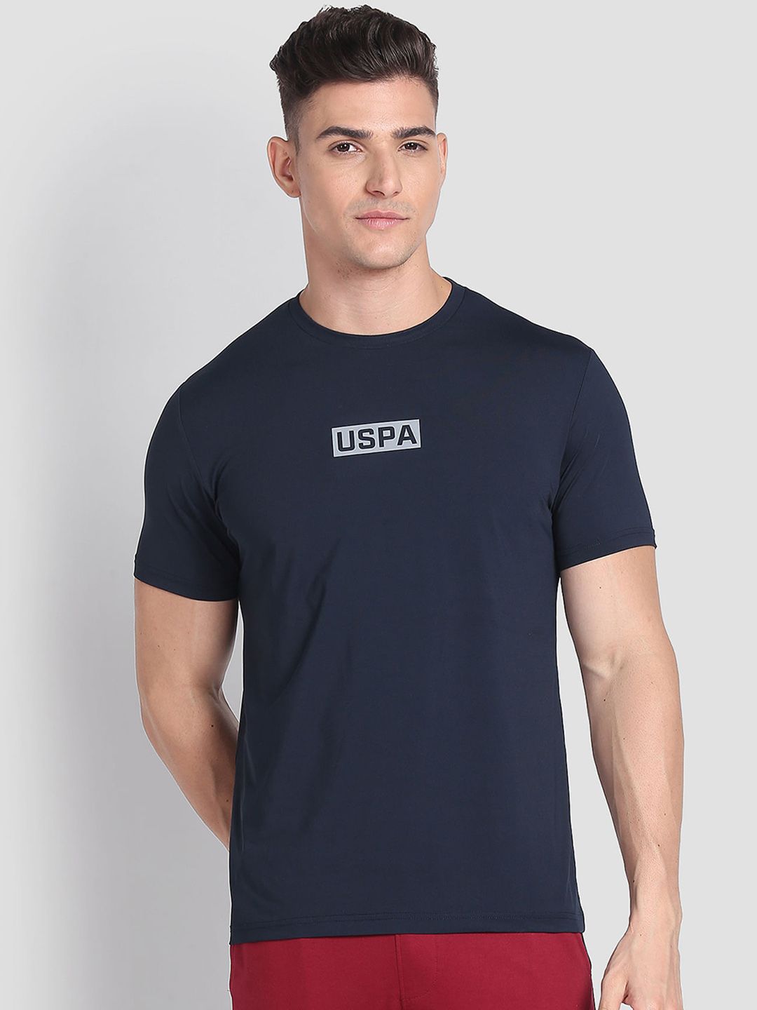U.S. Polo Assn. Typography Printed Round Neck Lounge T-shirts