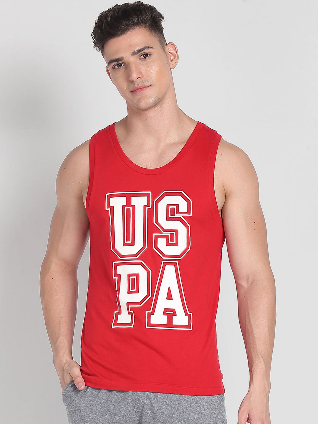 U.S. Polo Assn. Brand Logo Printed Pure Cotton IYBD Innerwear Vests