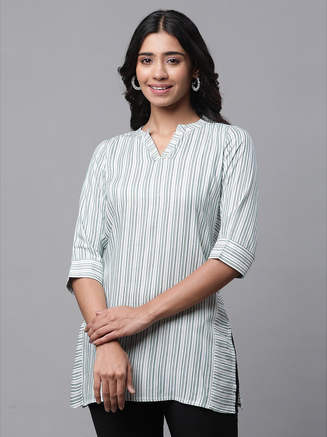 AURELIA AURELIA Striped Straight Kurti