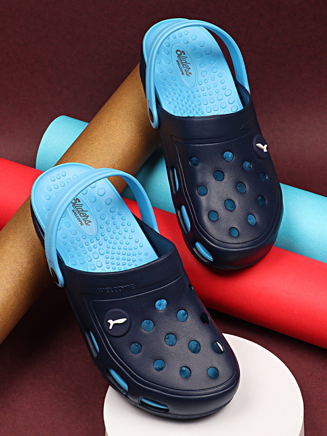 WELCOME Men Soft Waterproof Adjustable Back Strap Anti-Skid Comfort Clogs