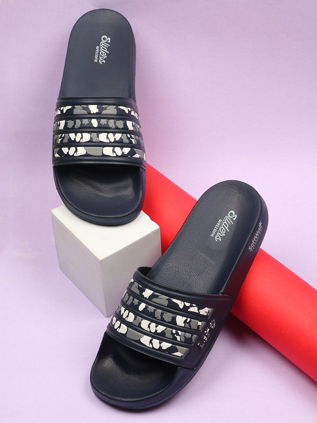 WELCOME Men Lightweight & Comfortable Arch Support Durable Anti-Skid Sliders