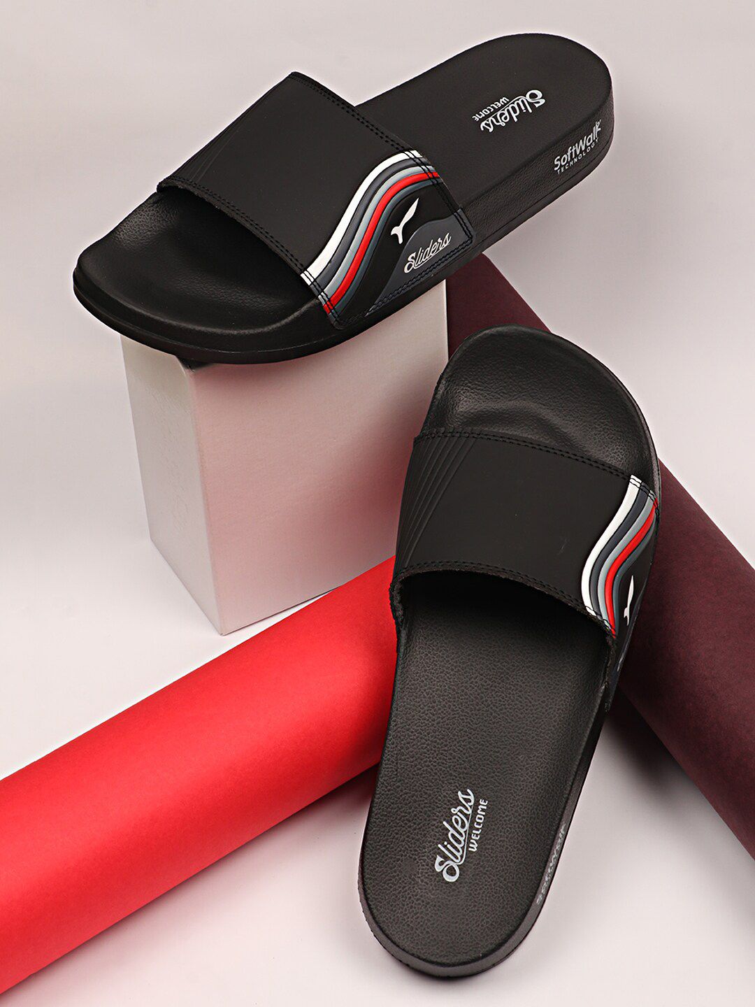 WELCOME Men Lightweight & Comfortable Arch Support Durable Anti-Skid Sliders