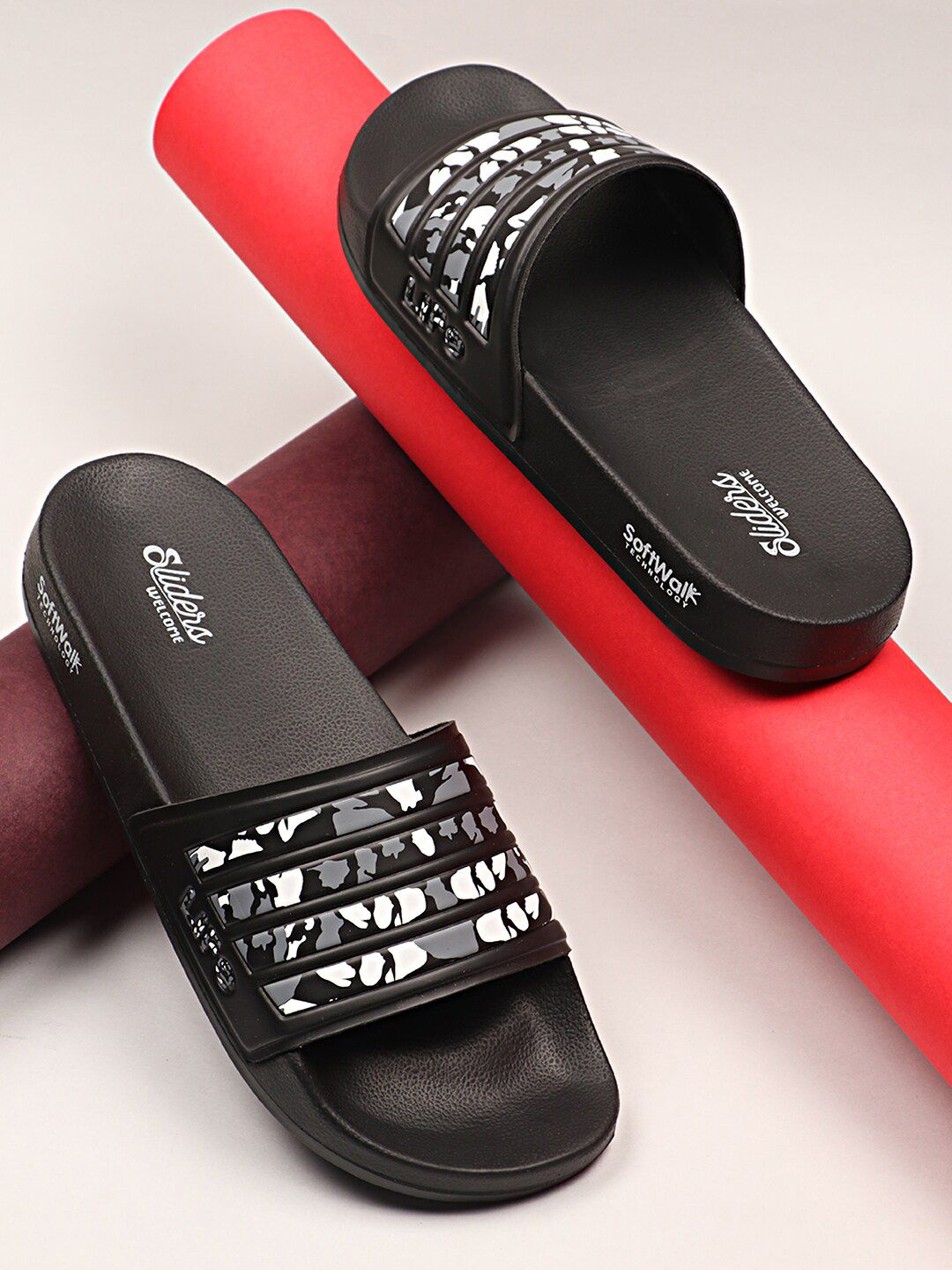 WELCOME Men Lightweight & Comfortable Arch Support Durable Anti-Skid Sliders