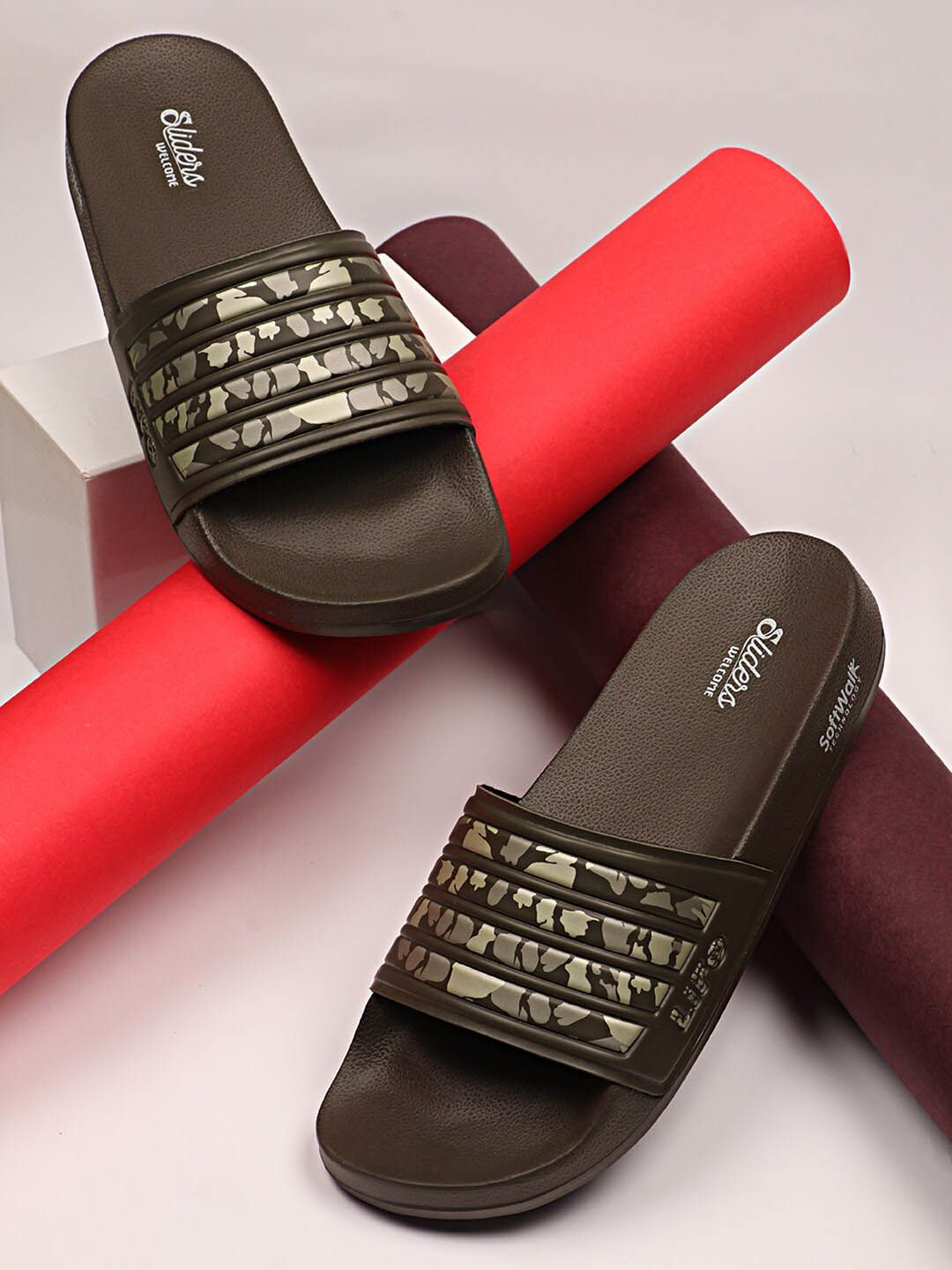 WELCOME Men Lightweight & Comfortable Arch Support Durable Anti-Skid Sliders