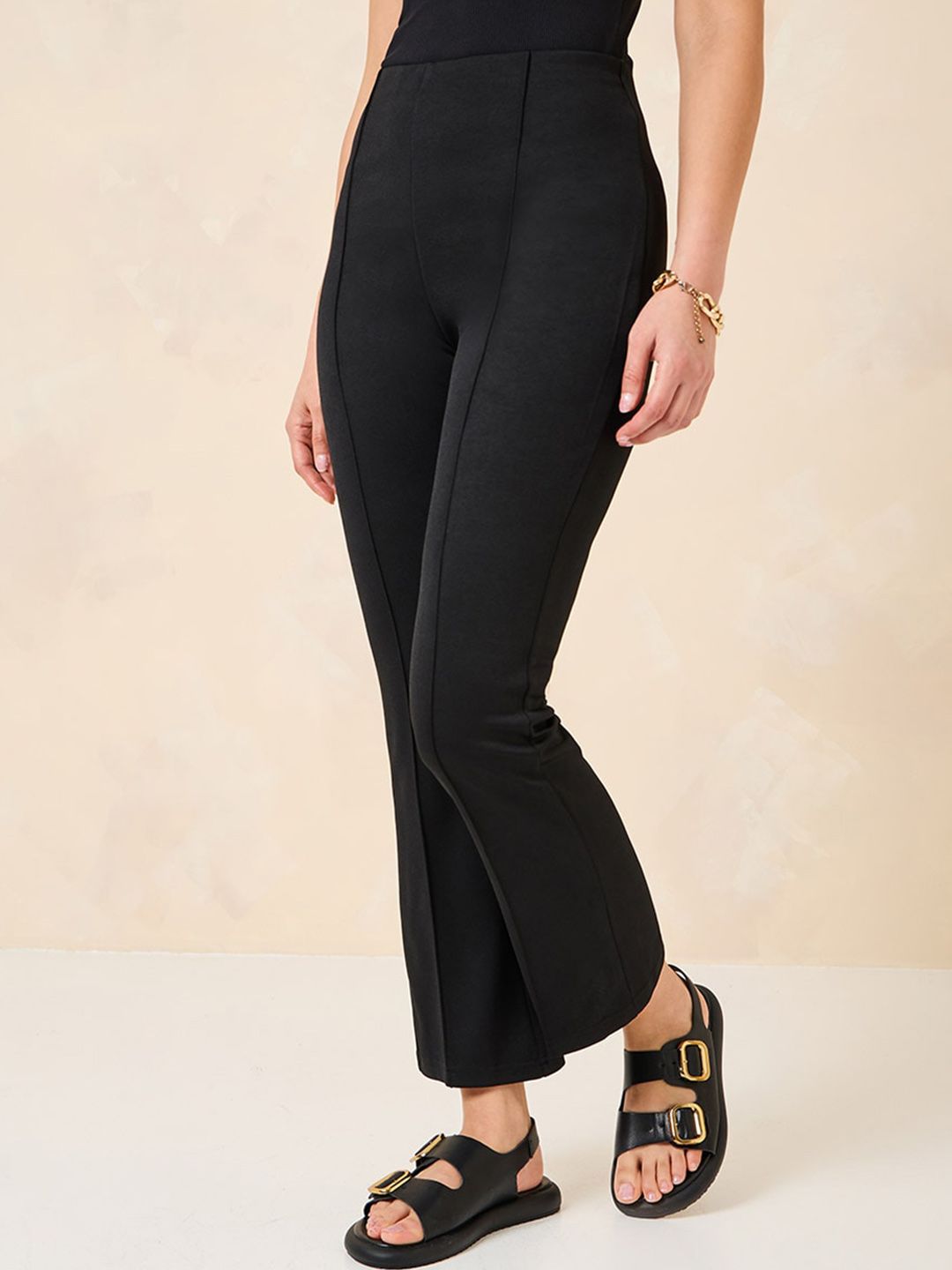 Styli Women Boot Cut High-Rise Trousers Price in India