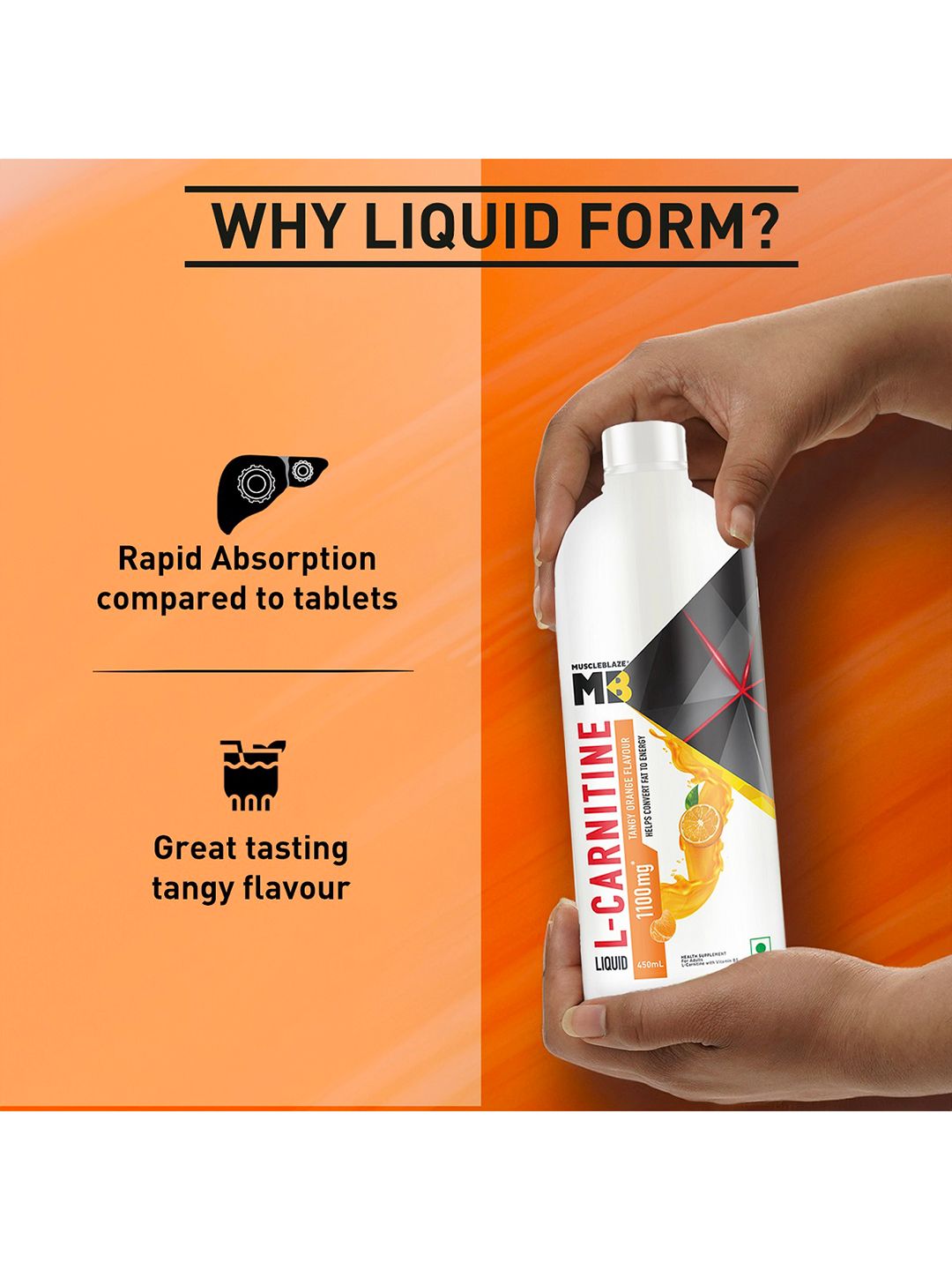 l carnitine 1100 mg MUSCLEBLAZE Liquid L-Carnitine 1100 mg, Converts Fat into Energy Price in  India main image 1