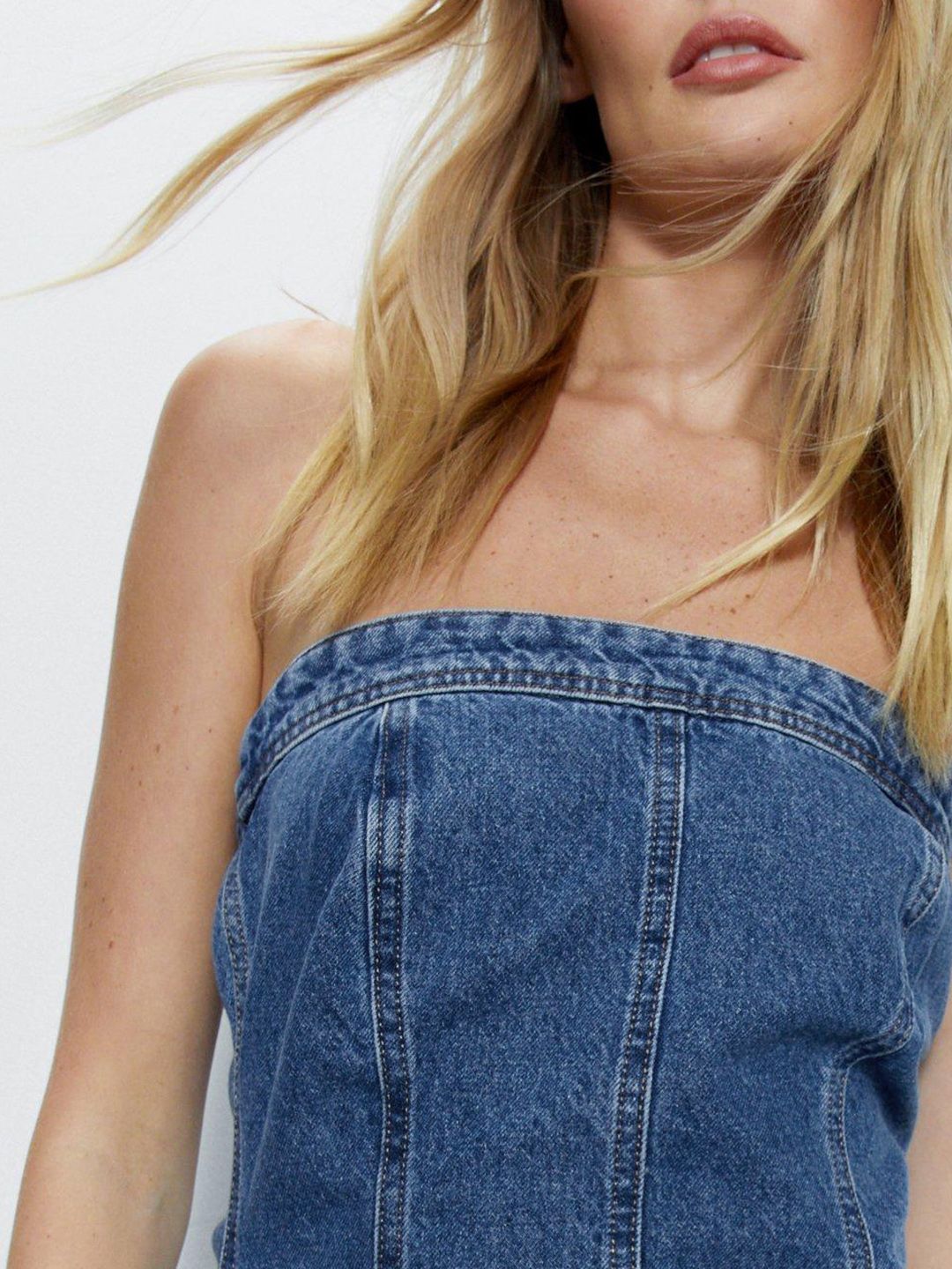 Buy WAREHOUSE Bandeau Denim Maxi Dress - Dresses for Women 25076580 | Myntra