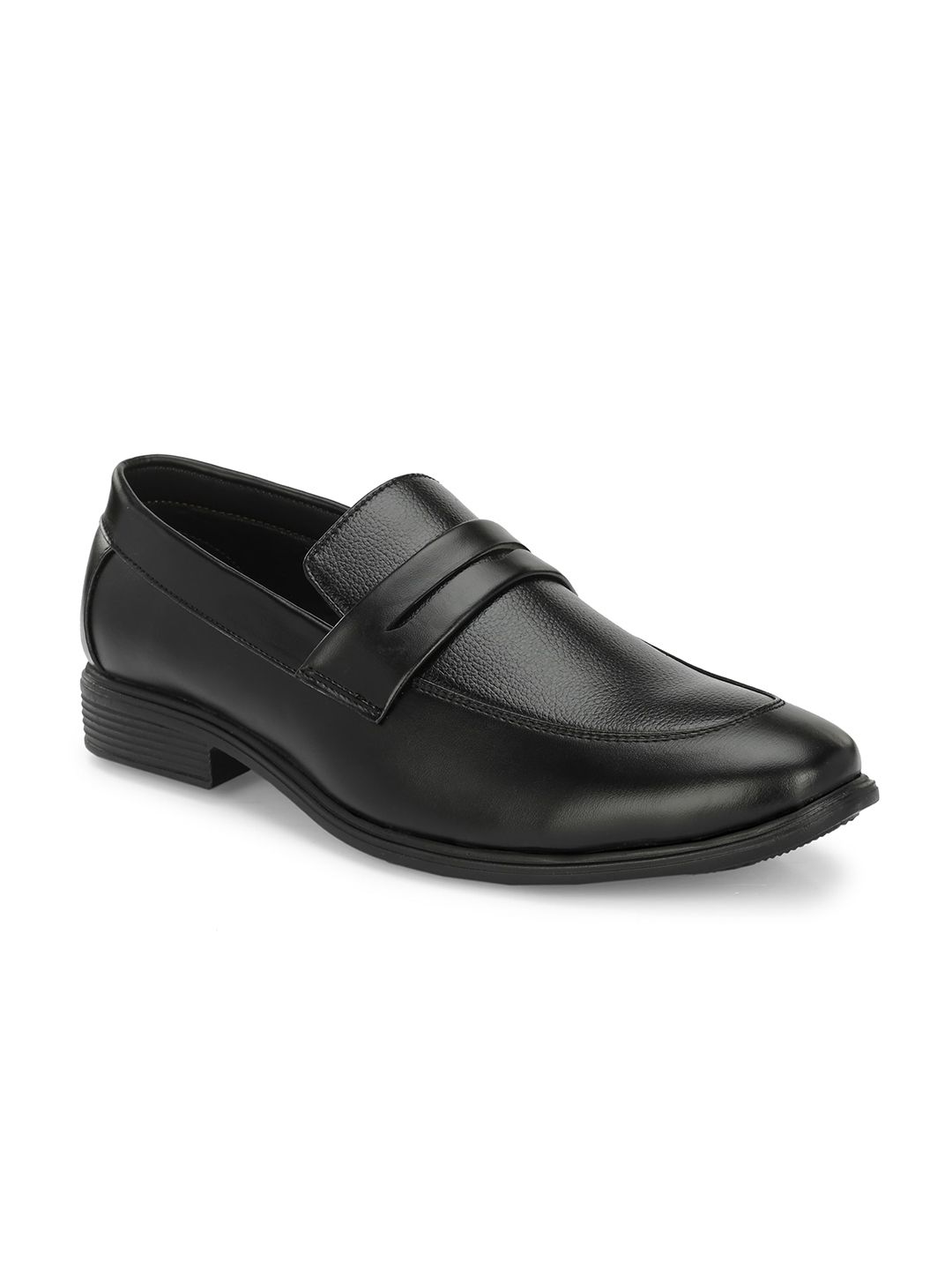 Azzaro Black Men Textured Formal Loafers