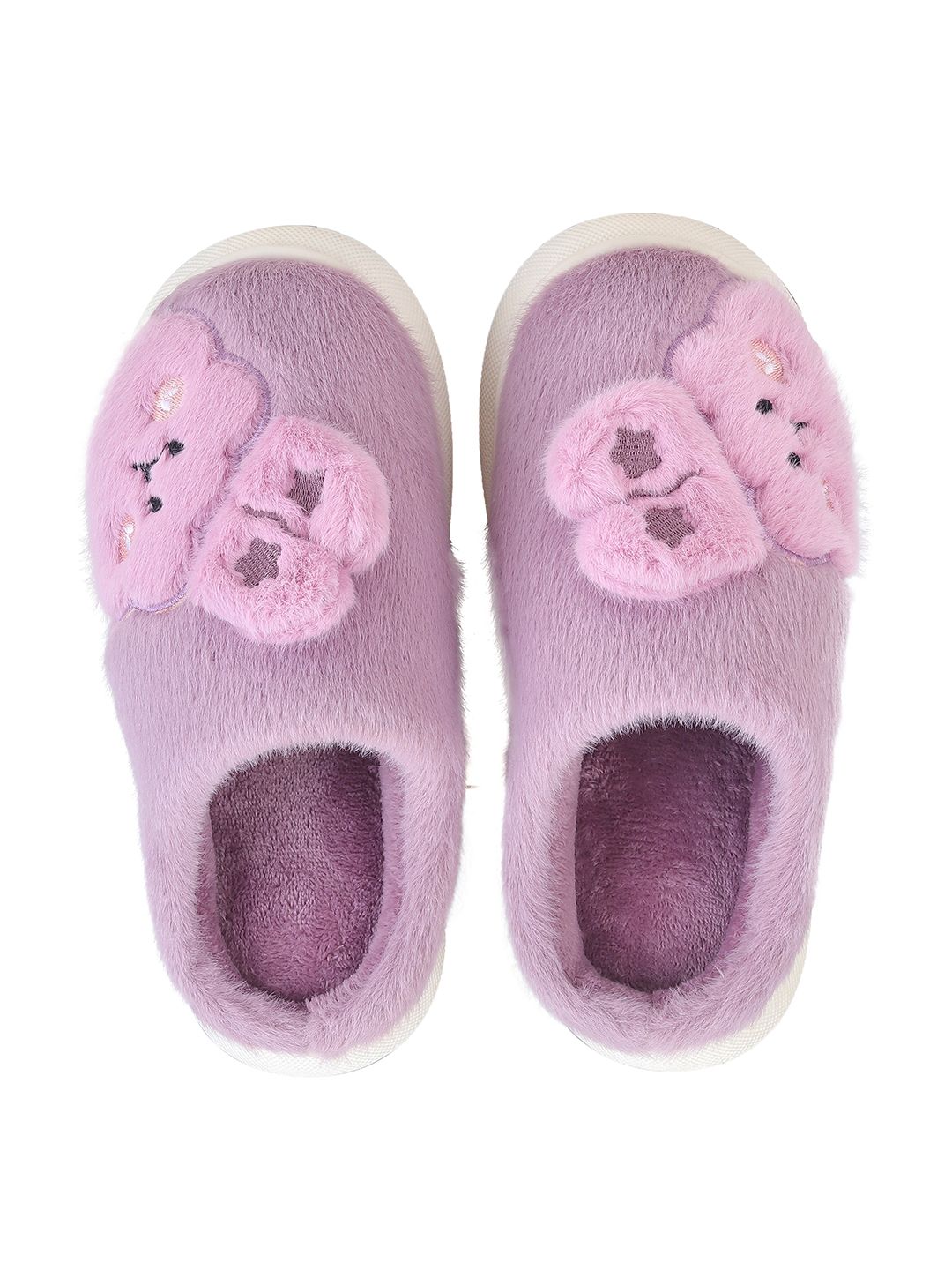 CASSIEY Women Teddy Detail Fur Room Slippers