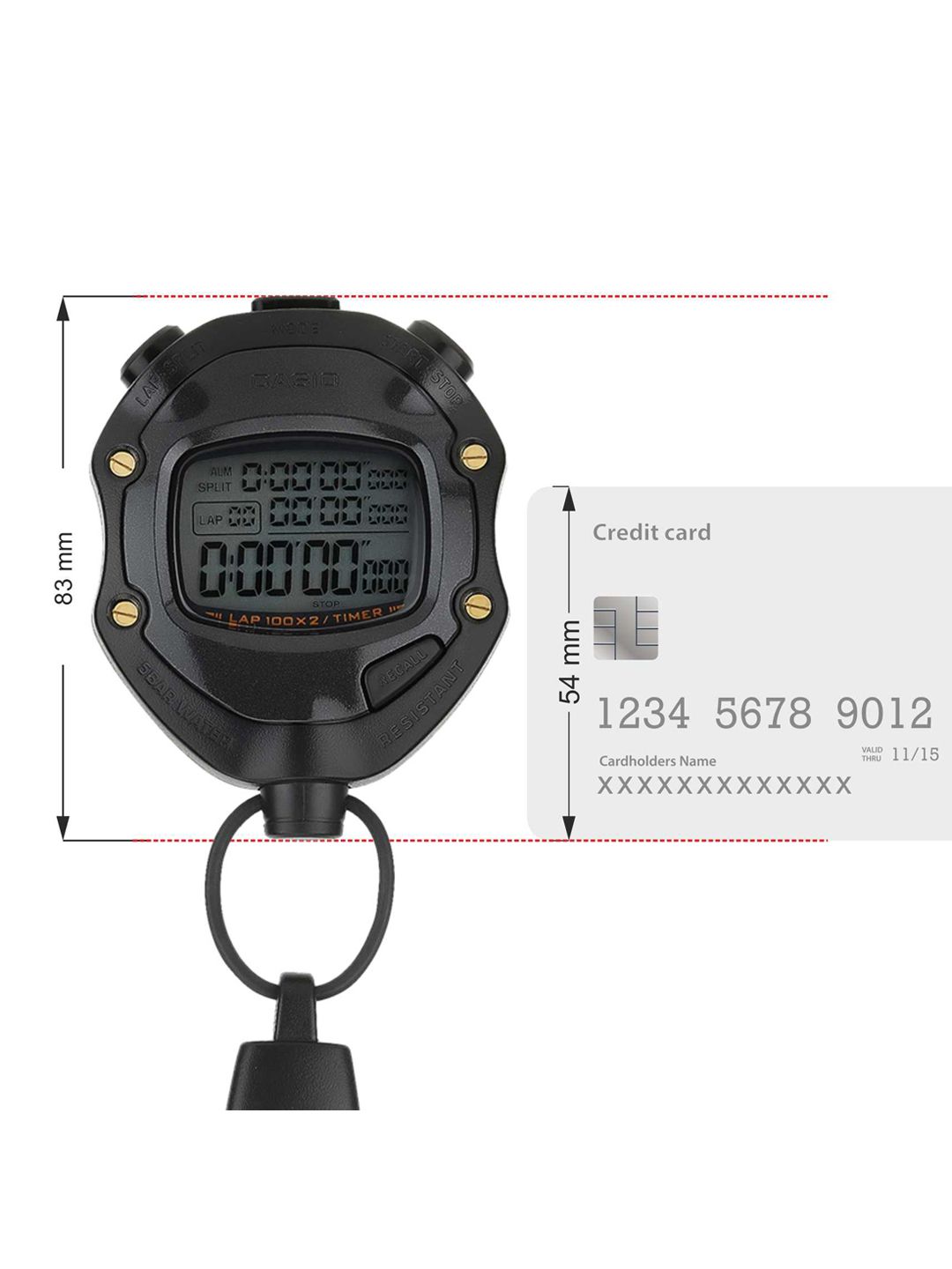 Buy Casio Stop Watch Unisex Black Digital watch S055 HS-80TW-1DF