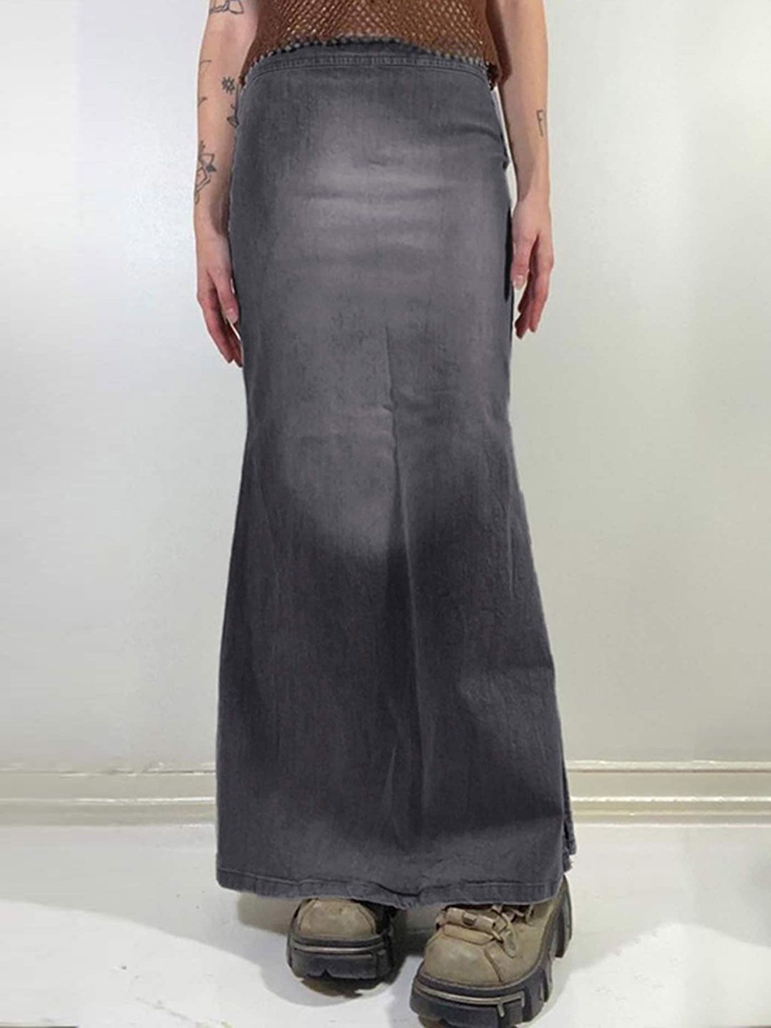 LULU & SKY A-Line Fitted Cut-Out Slim Maxi Skirt Price in India