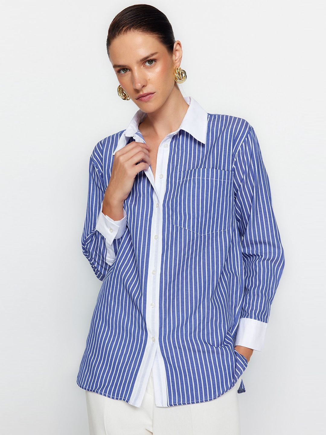 Trendyol Vertical Striped Casual Shirt Price in India