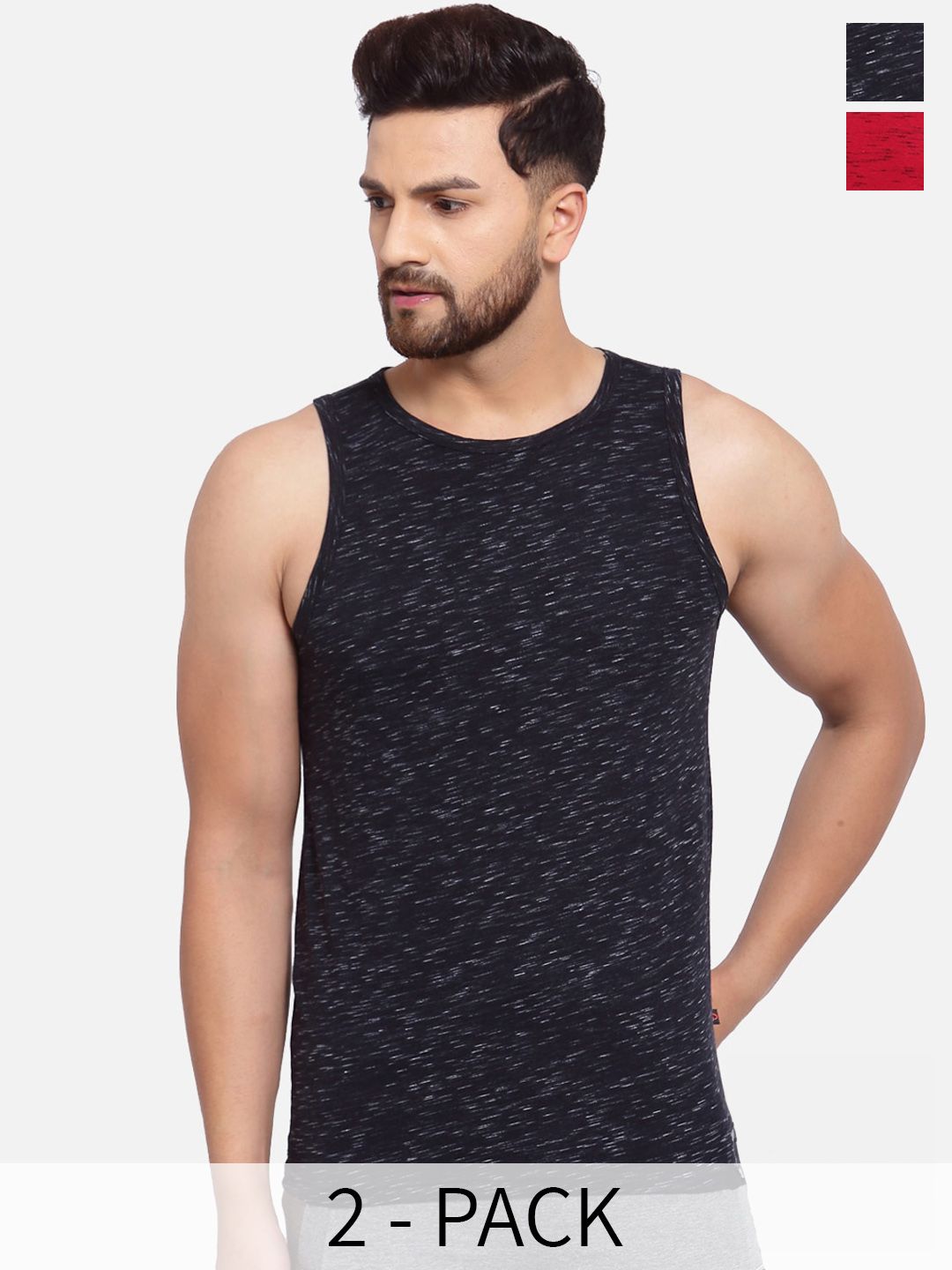 SPORTO Pack Of 2 Cotton Gym Innerwear Vests