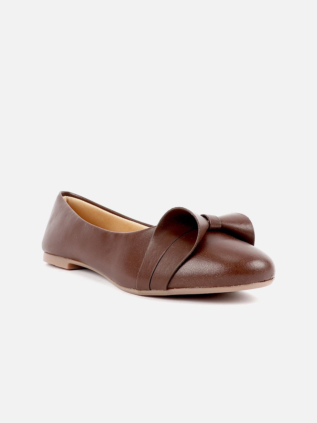 Carlton London Bow Detailed Round Toe Ballerinas