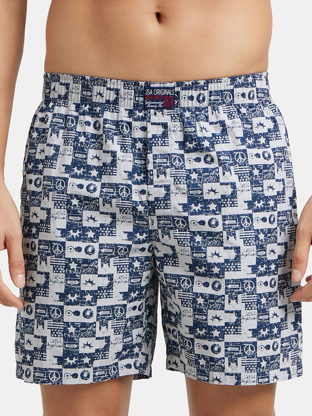 Jockey Combed Mercerized Cotton Woven Boxer with Side Pocket-US57