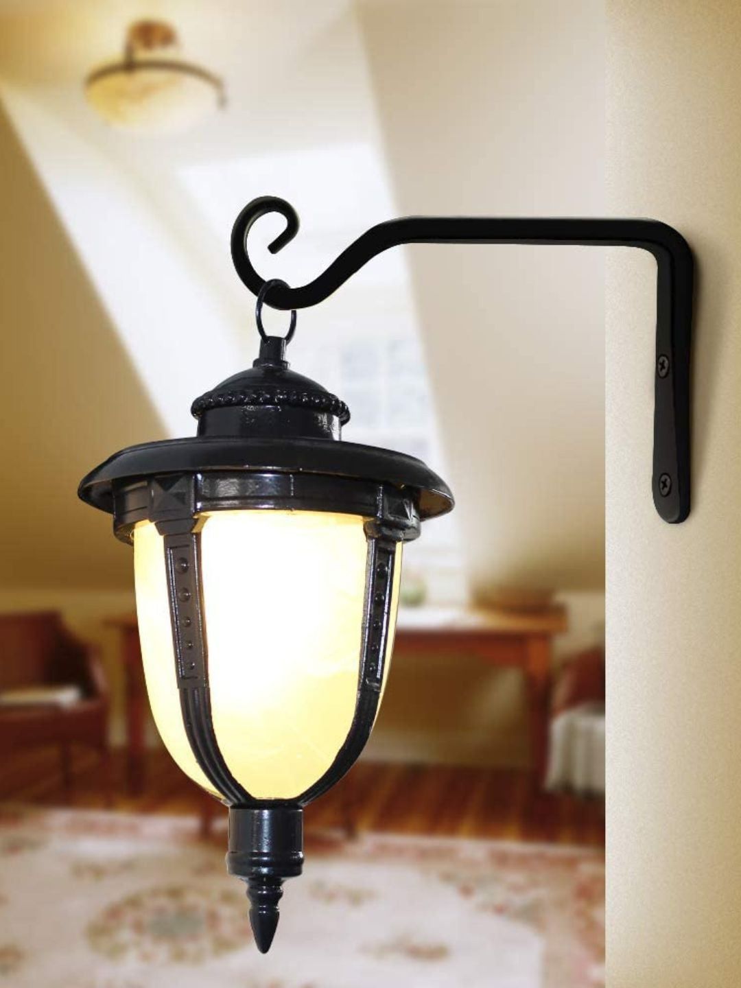 ecofynd Pack of 4 Black Metal Wall Hook Hanging Plant Bracket