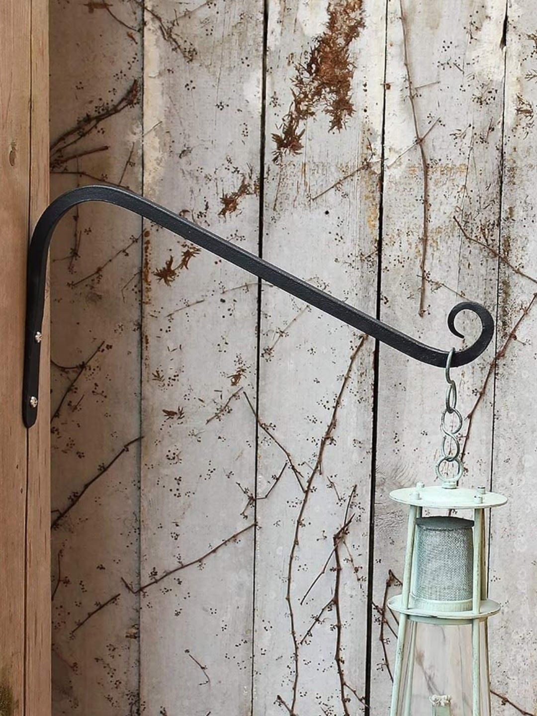 ecofynd Pack of 2 Black Metal Wall Hook Hanging Plant Bracket
