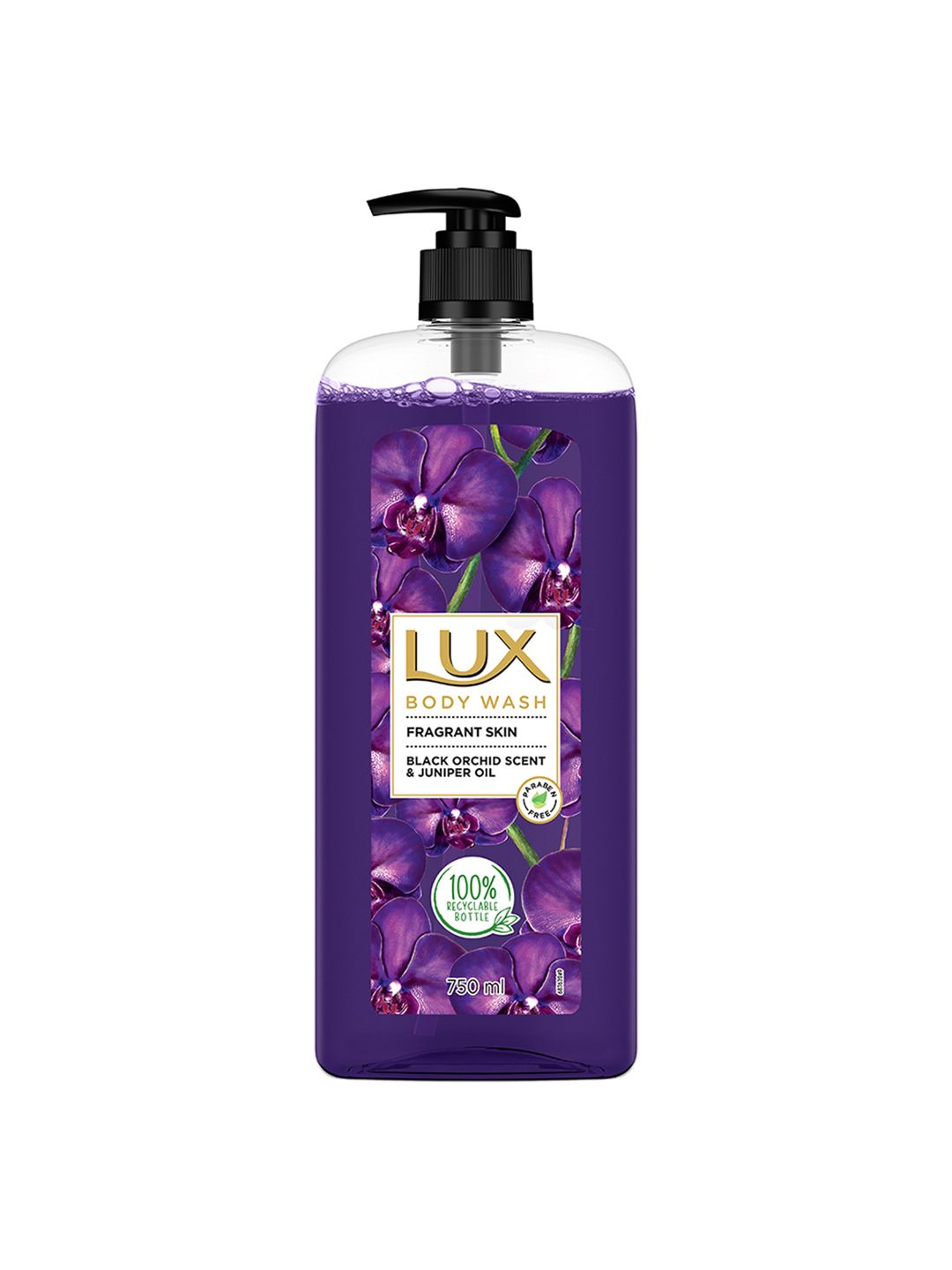 LUX Black Orchid Scent & Juniper Oil Fragrant Skin Body Wash - 750 ml
