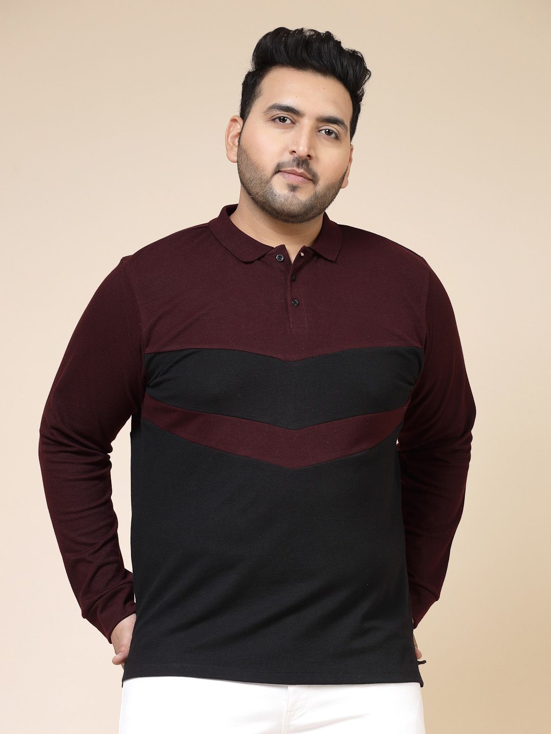 Rigo Striped Polo Collar Cotton T-shirt