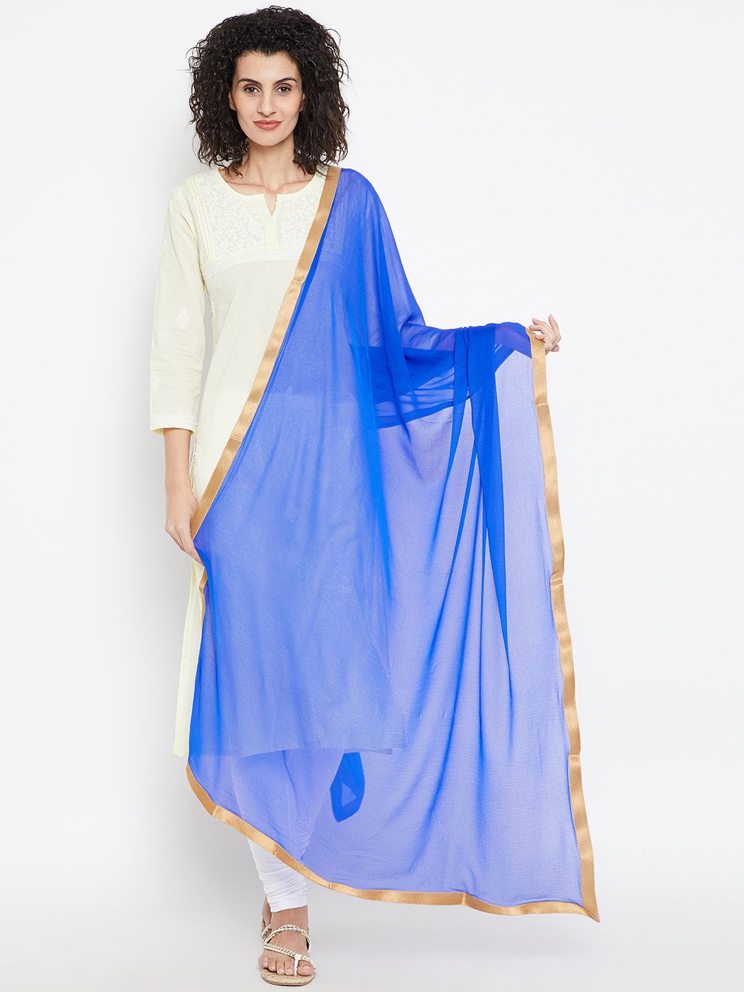 Anahi Blue Solid Dupatta