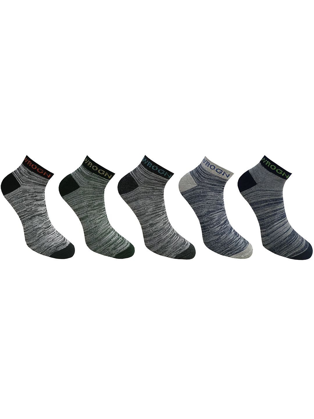 WROGN Men Pack Of 5 Patterned Ankle Length Socks