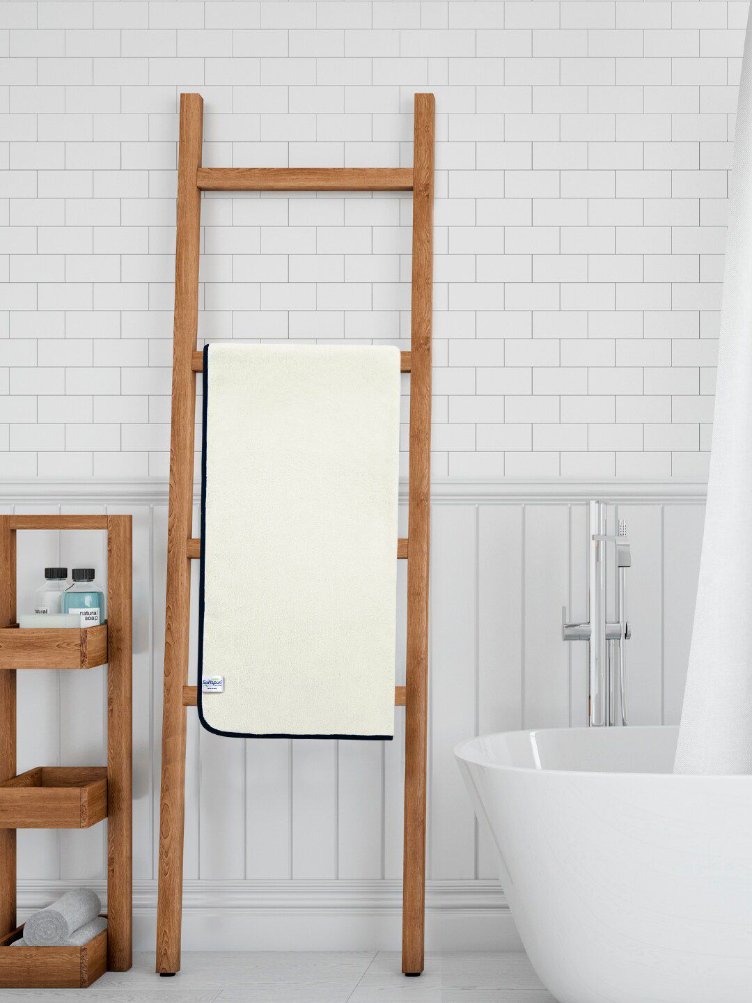 Softspun Microfiber White 280 GSM Microfiber Highly Absorbent Bath Towel