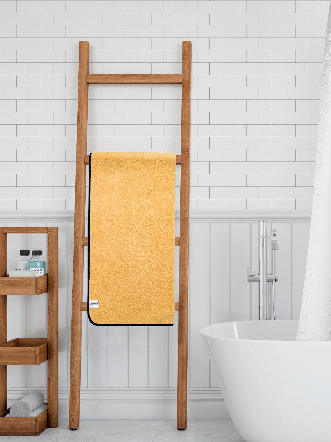 Softspun Microfiber Peach-Coloured 280 GSM Highly Absorbent Bath Towel