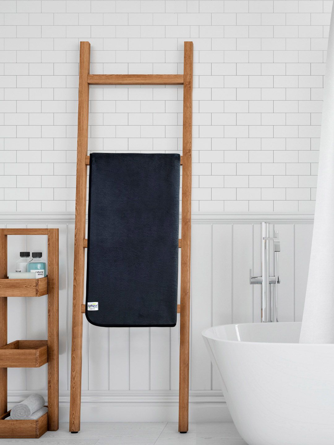 Softspun Microfiber Charcoal Grey 280 GSM Highly Absorbent Bath Towel