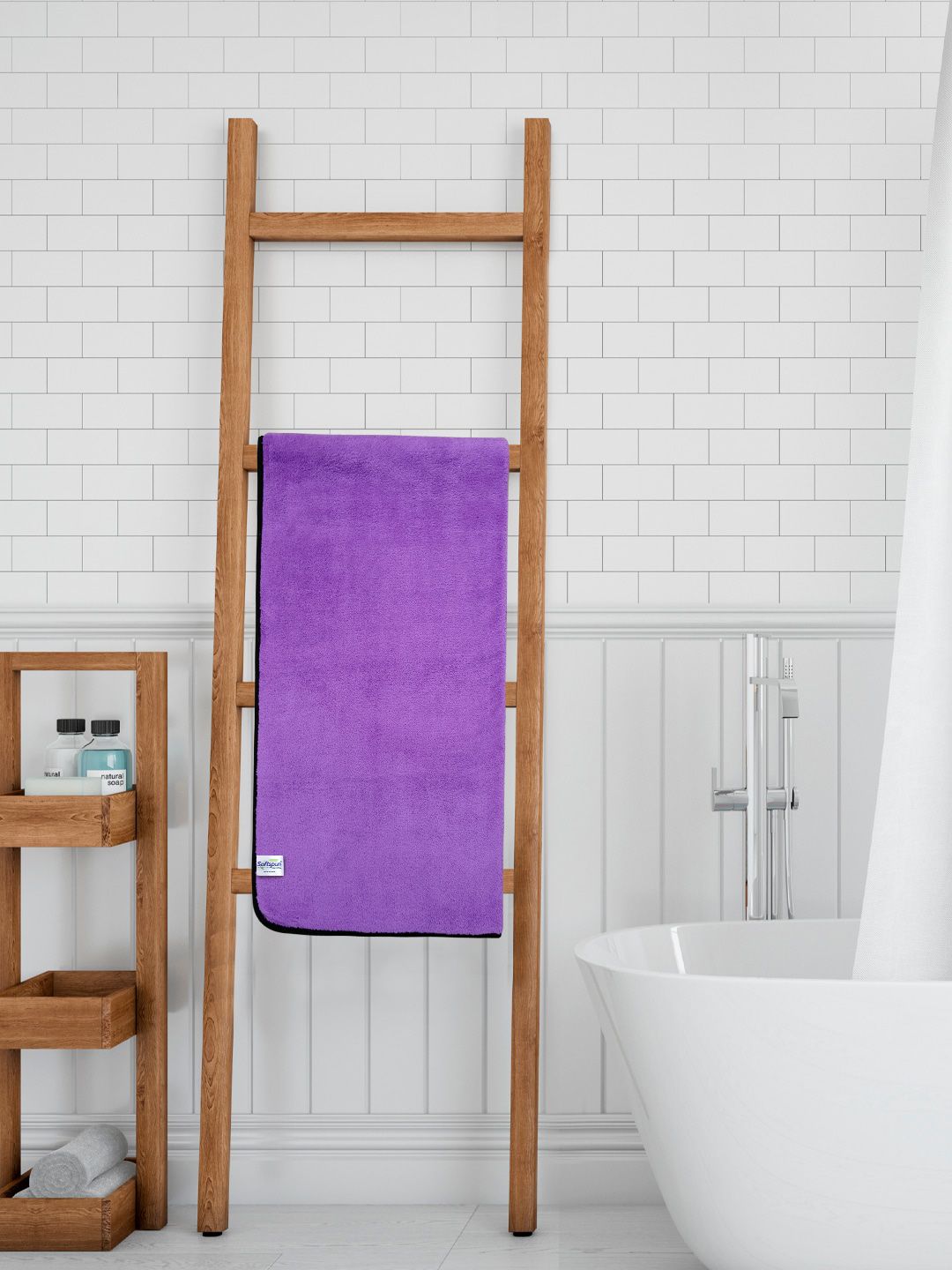 Softspun Microfiber Purple 280 GSM Highly Absorbent Bath Towel