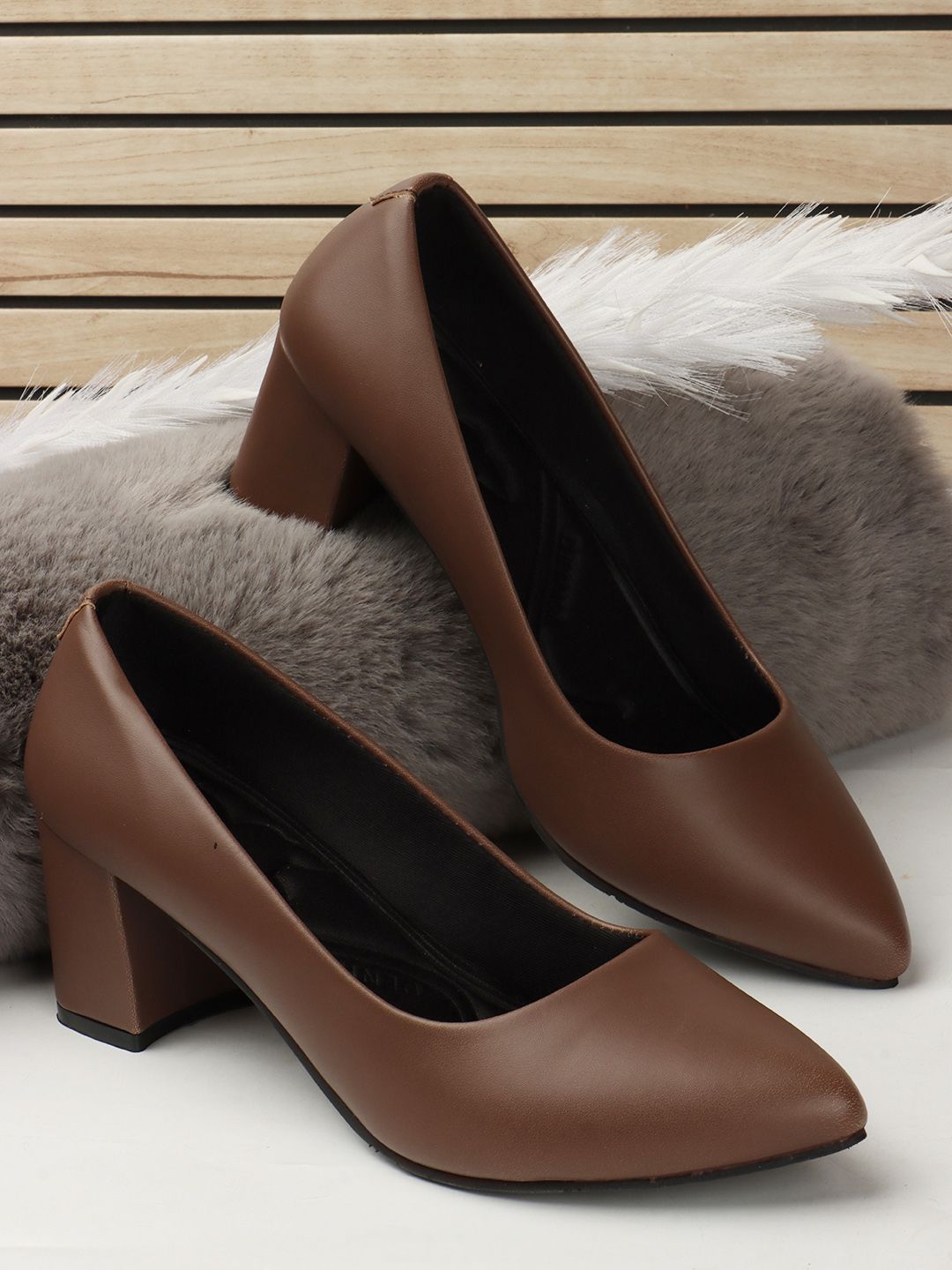 Denill Pointed Toe Block Heel Pumps